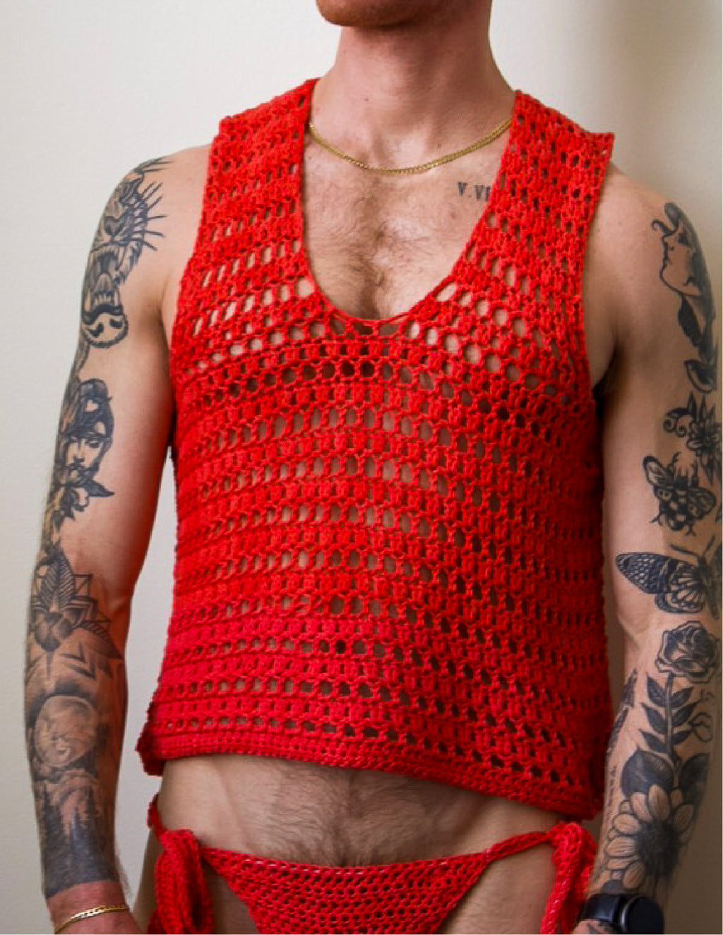 Crochet Crop Muscle Tank Top