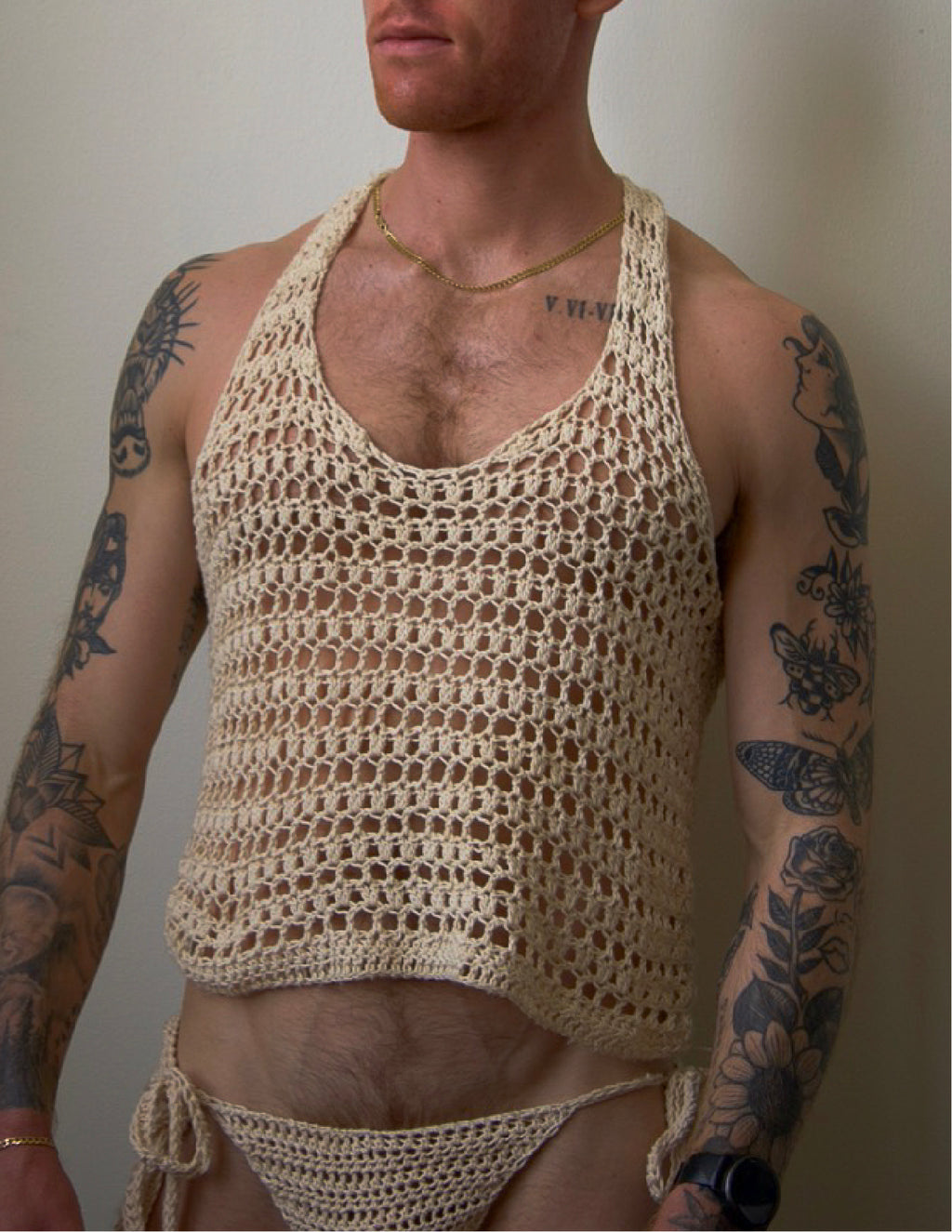 Crochet Crop Muscle Tank Top