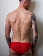Crocheted Tied Swim Brief (Water Resistant)