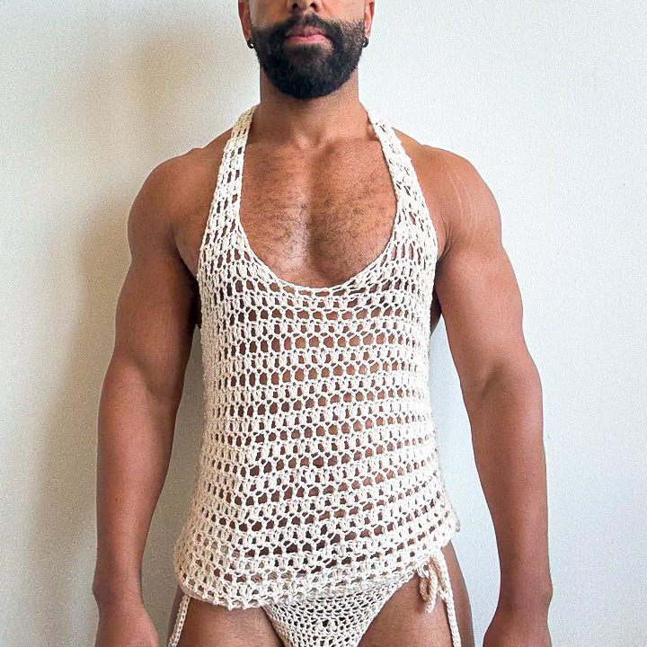 Cream Racerback Muscle Vest